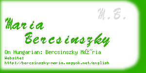 maria bercsinszky business card